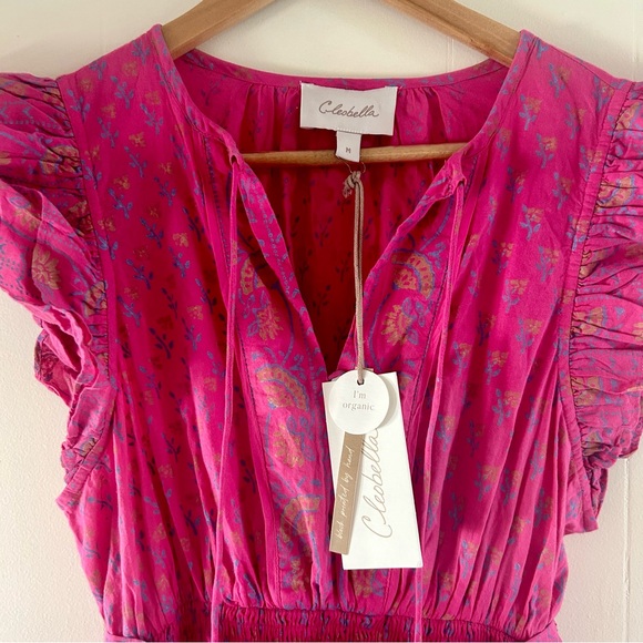 Cleobella Kenzie Midi Dress in Ditzy Print Pink sz M - Picture 4 of 5